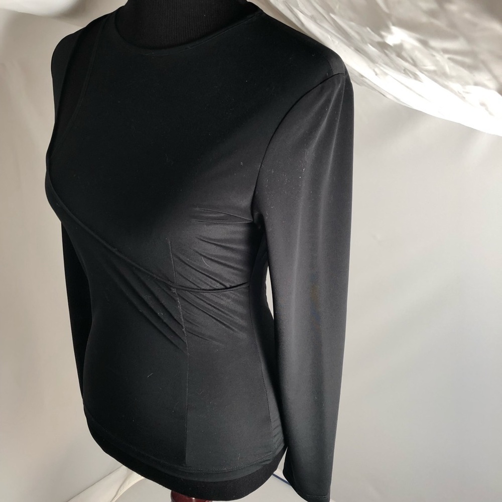 Karen Robertson black stretch fitted cut-out top M - Picture 5 of 12